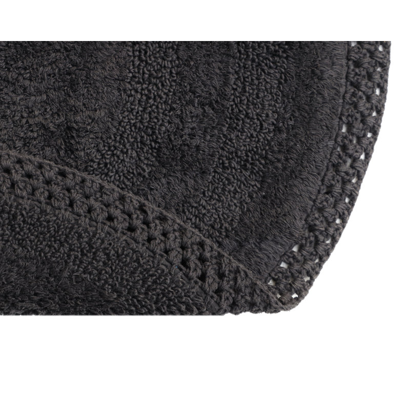 Adiraica 100% Cotton Bath Rug, Black