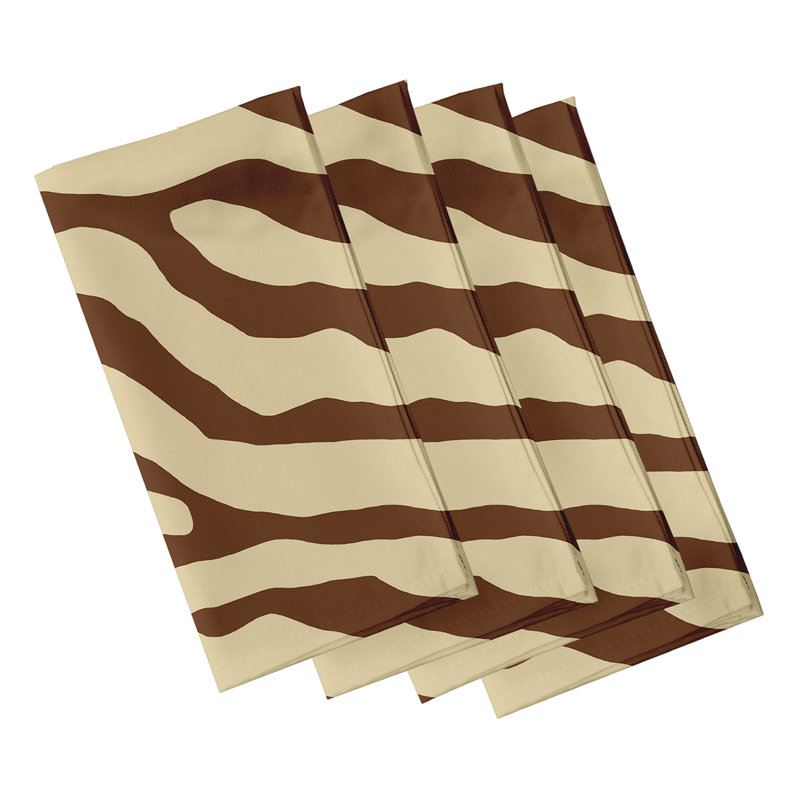 Kyung Polyester Abstract Square Napkin, Brown