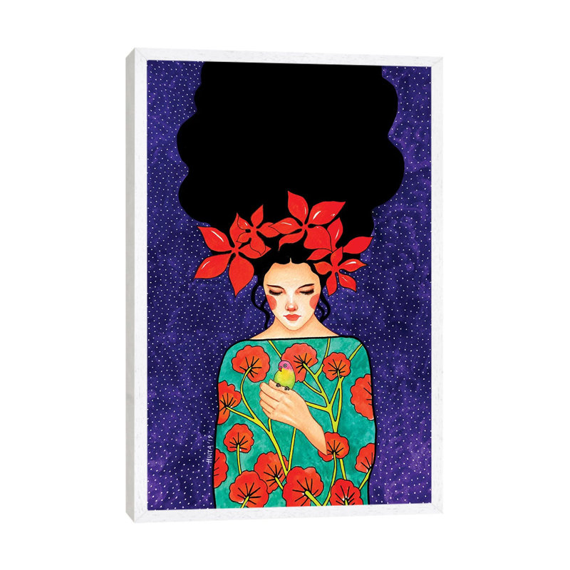 With All My Love by Hülya Özdemir - Print on Canvas, 66.04 cm H x 45.72 cm W, White Framed