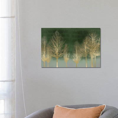 Gold Forest On Green by Kate Bennett - Wrapped Canvas Print