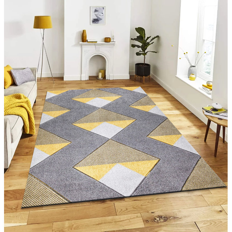 Dietlinde Geometric Area Rug, Rectangle 60 x 110cm