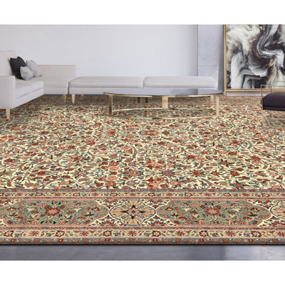 Tapis rectangulaire en laine noué à la main