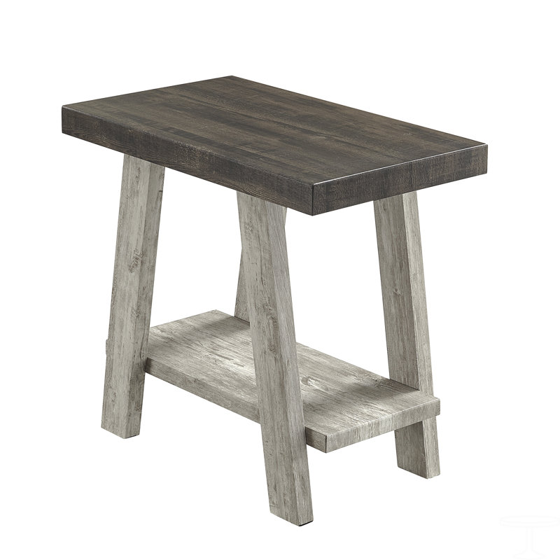 Table d'appoint Contemporary, H 23 po x l 22 po x P 23,5 po, Brown Top/Grey Base