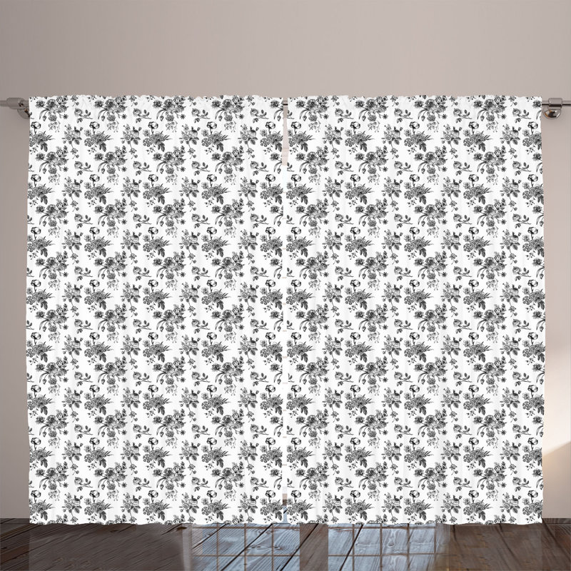 Rustic curtain, new modern art, black and white