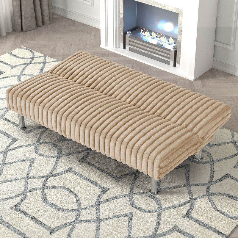 65.6'' W Upholstered Sofa Bed, Taupe