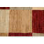 Tapis beige / rouge en laine noué à la main de conception unique 4 pi 2 po x 6 pi 2 po New Age