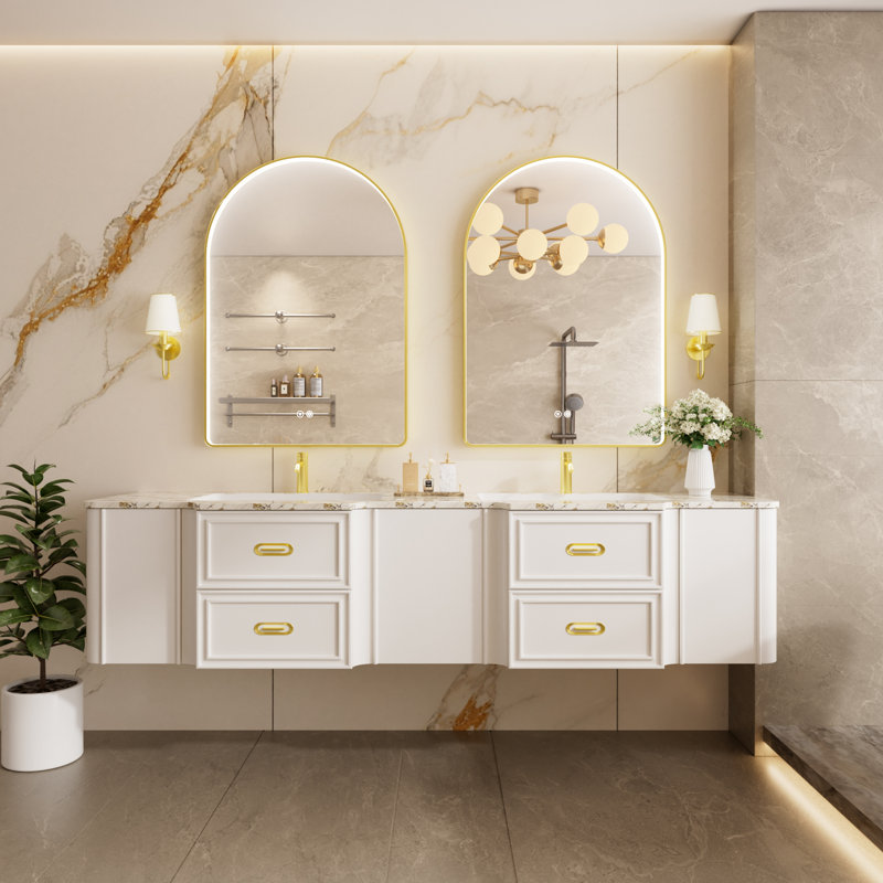 40"x30" Arched Mirror LED Bathroom Mirror,  Anti-Fog Frame Vanity Mirror With Lighted Dimmable And Memory Function, 40" x 30"