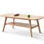 Table basse rectangulaire en bois massif de chêne, 19,39 po de largeur, 31,84 po de profondeur, sans revêtement, sans danger