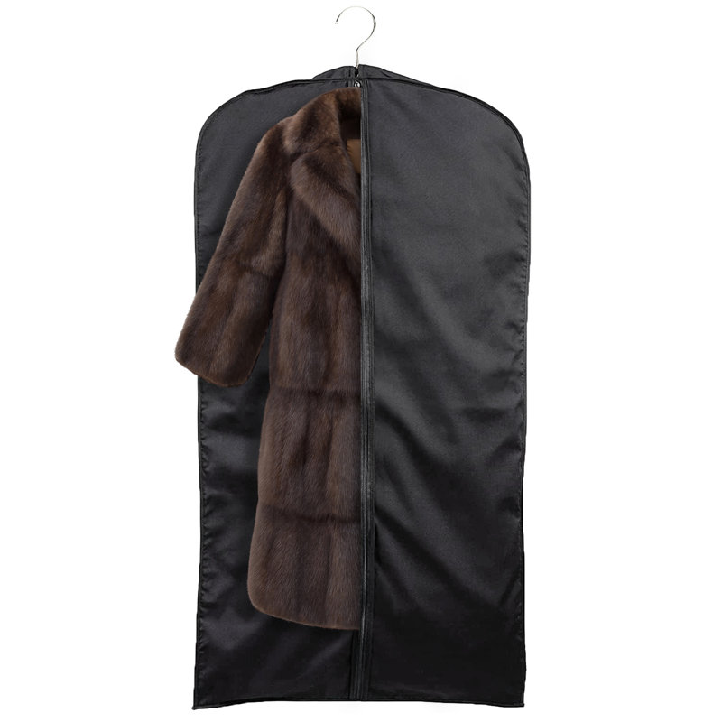 Black Breathable Polypropylene Suit Garment Bag with Handles
