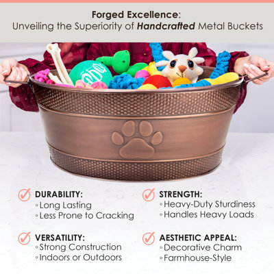 Chew-Proof Metal Dog Toy Bin