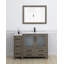 Ensemble de meuble-lavabo autoportant 48 po avec plateau en céramique et miroir assorti Brescia