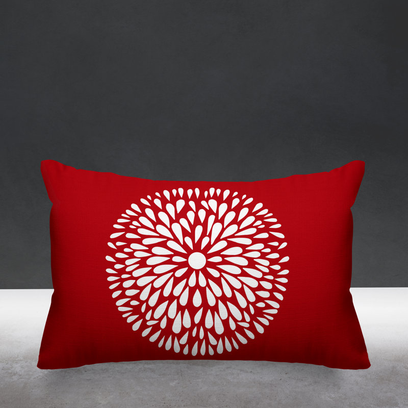 Coussin Pheobe, 14 po x 20 po, Rouge, Rectangle