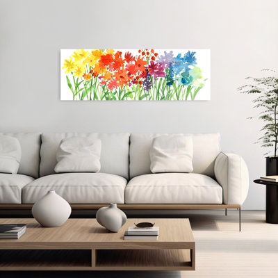 Arc-en-ciel jardin fleurs abstrait coloré vibrant fleur nature