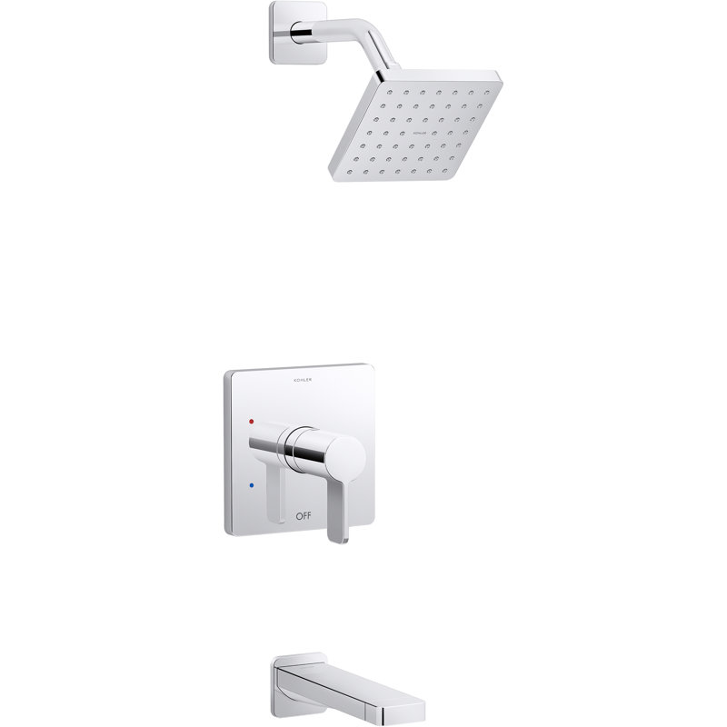 Parallel Pressure Balanced Tub and Shower Faucet, Polished Chrome
