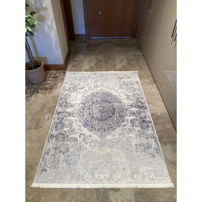 Tapis en coton Nadhir avec envers antidérapant, Tapis de couloir 5 pi 11 po x 16 pi 5 po