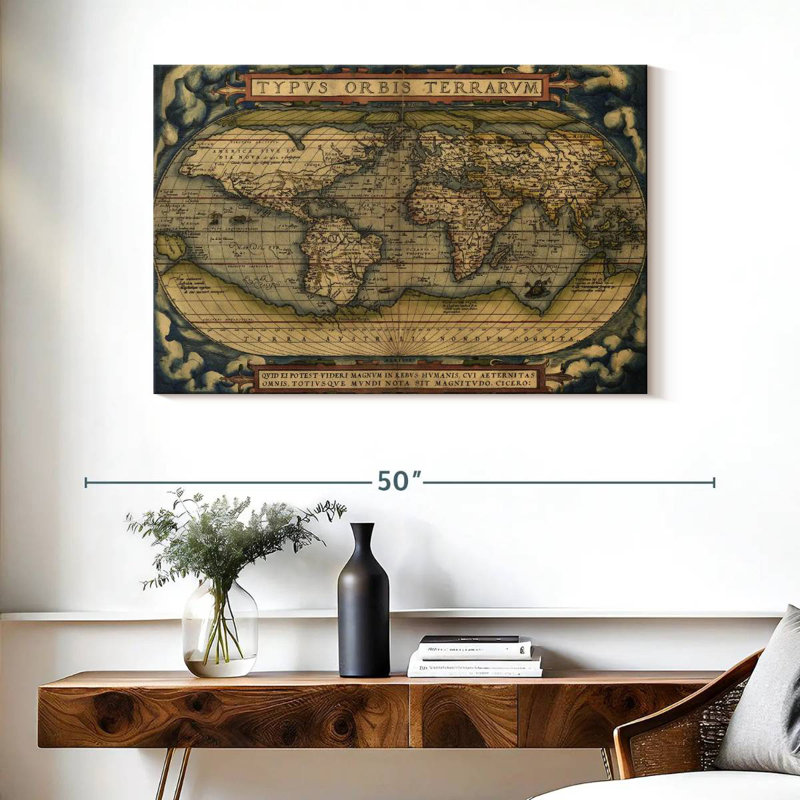 Carte antique d'Aliaz, H 26 po x l 39 po