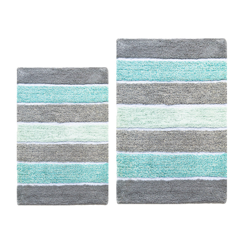 Ensemble de tapis de bain Crevantes, Vert menthe / gris