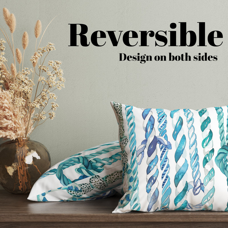 Striped Reversible Pillow Cover, 18"H x 18"W