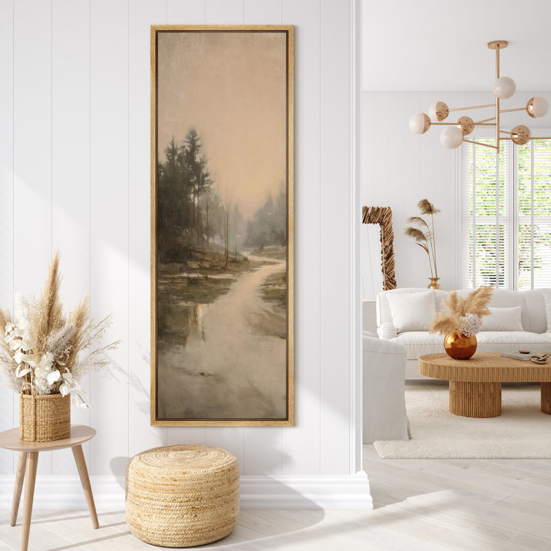 Art mural rétro sur toile, impression de paysage naturel pour décoration murale rustique, H 60 po x l 20 po, Naturel