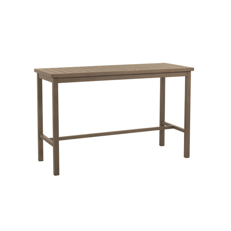 Club Aluminum Outdoor Bar Table, Oak