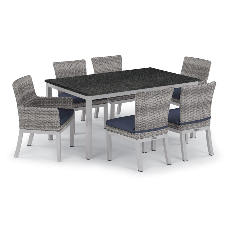 Argento Outdoor Dining Side Chair, Midnight Blue