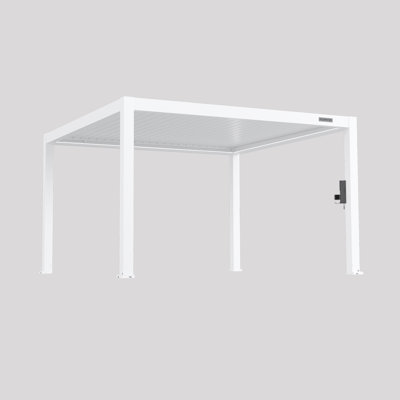 Jolydale Flexpatio Motorized Aluminum Pergola Kit With Power Port  And Adjustable Louvered Roof power + pro