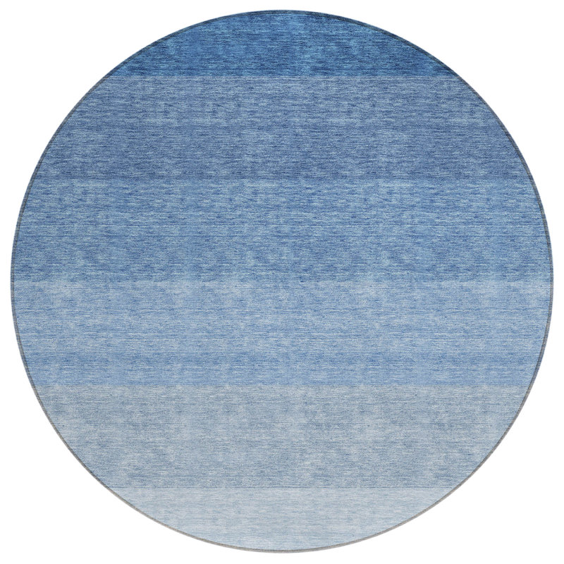  Machine Washable Indoor/Outdoor Kitchen Mat, Round 8'