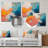 Blue And Orange Paint Abstract Expression 4 - Abstract Metal Wall Art-1074679859