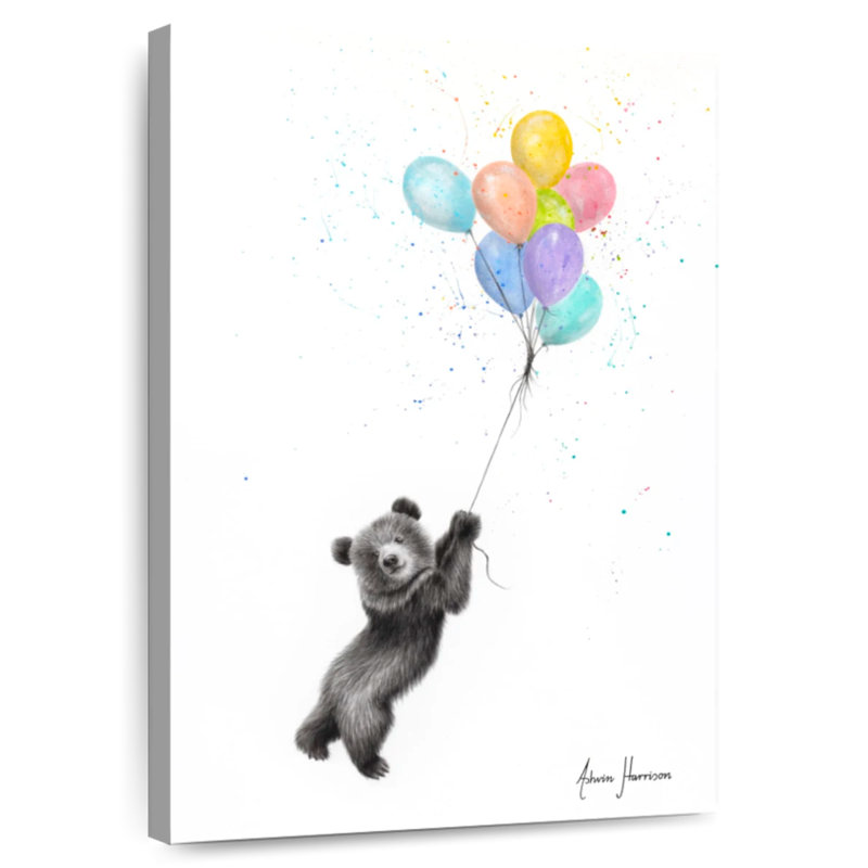 L'ours et les ballons, H 45 po x l 30 po