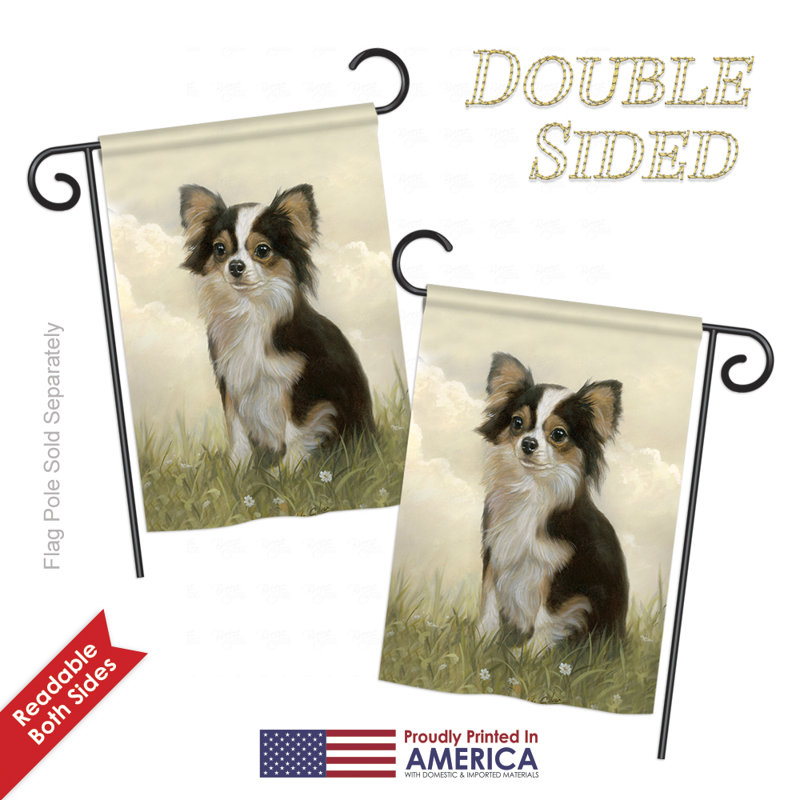 Polyester de chihuahua à 2 côtés 19 x 13 po drapeau de jardin
