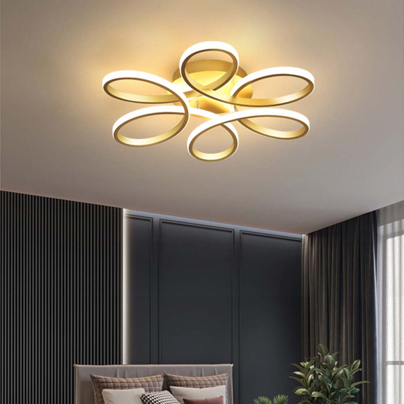 Innsbrook Modern Acrylic Light-adjusted Petal Ceiling Light 1-Light Semi Flush Mount Light, 10cm H x 58cm W x 58cm D