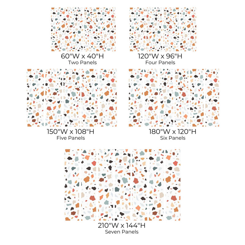 Murale pelez et collez de qualité supérieure - motif terrazzo, L 120 po x L 96 po