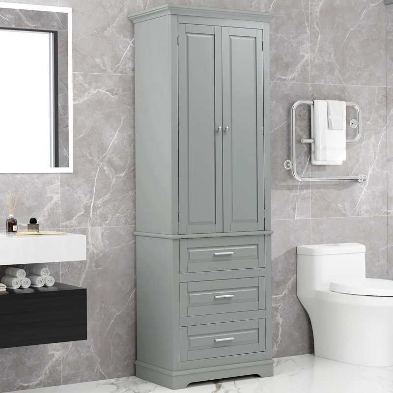Rosa 70'' Freestanding Bathroom Cabinet, Gray