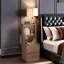 Table de chevet intelligente avec veilleuse à commande vocale, prise de courant et ports de charge USB, armoire de rangement verrouillable et tablettes ouvertes, table de chevet moderne en bois pour la chambre à coucher