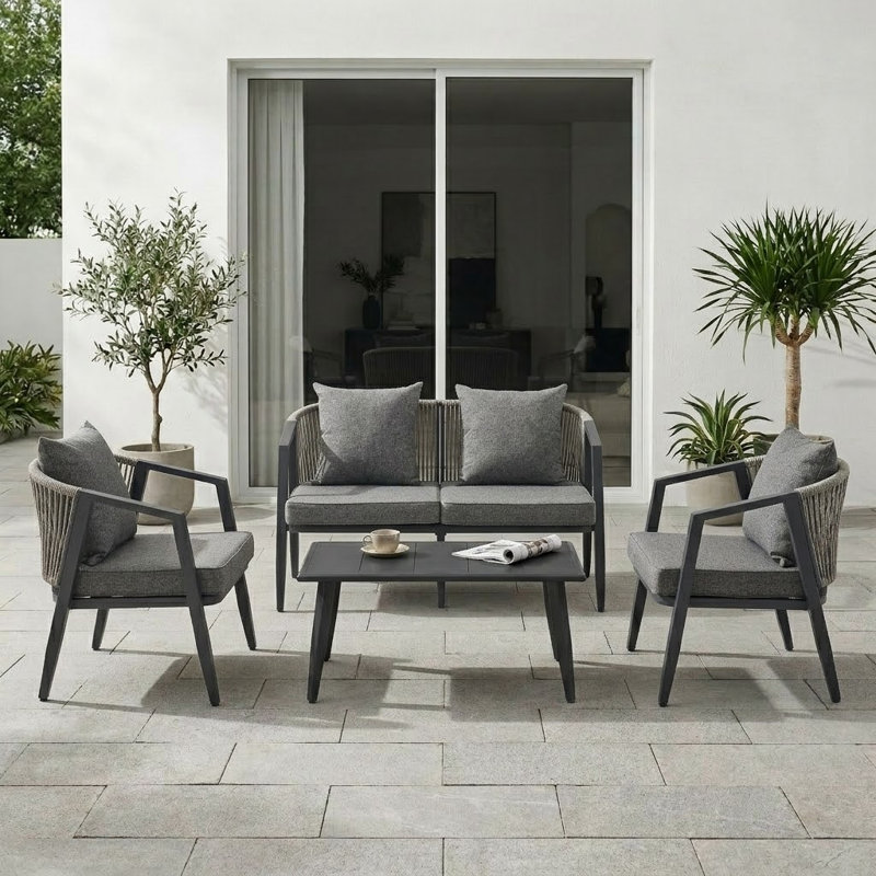 Casual Comfort Modern Patio Multi-Person Table and Chair Set, Green