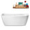 Baignoire de trempage autoportante en acrylique 67 "avec drain et plateau en bambou 67" Streamline