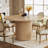 Round Dining Table for 4, Farmhouse Kitchen Table with Metal Base-1166080217