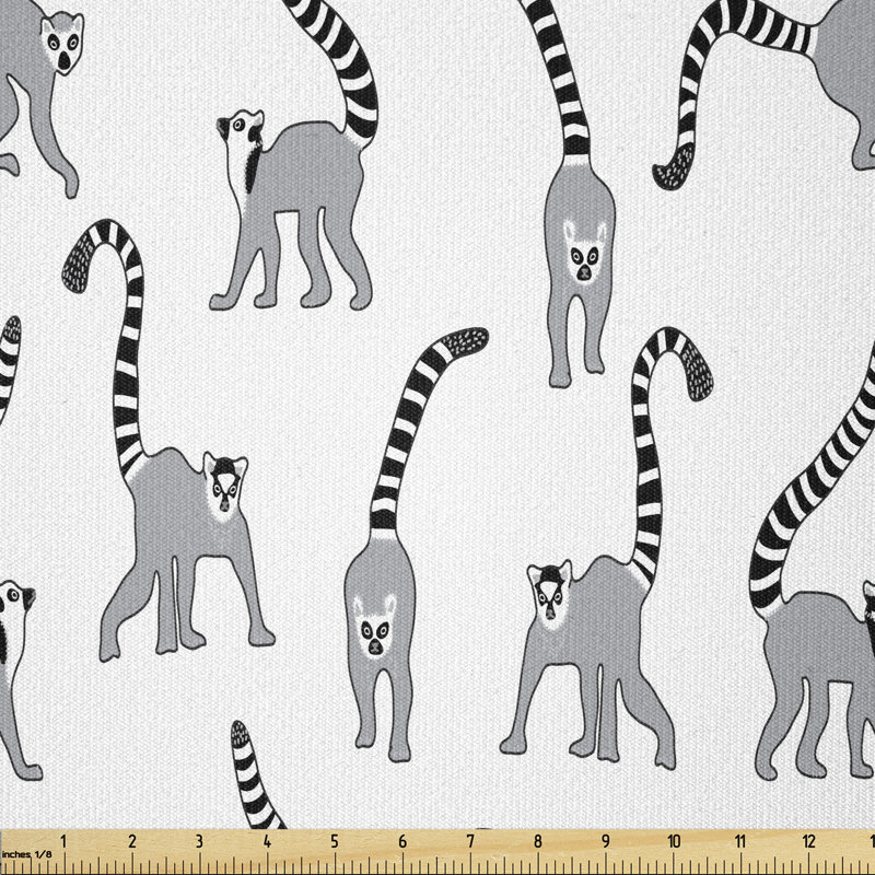 Decosey Grayscale Mammals Endemic Multi-Purpose Fabric