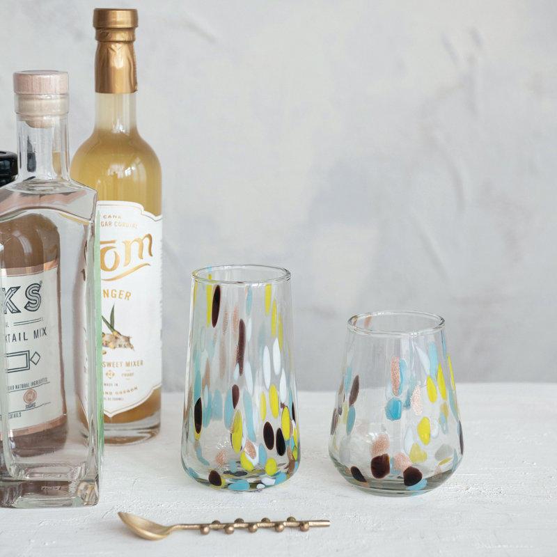 Blown Confetti Drinking Glass