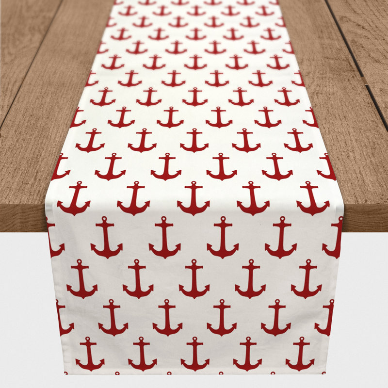 Chemin de table géométrique McKay, L 90 po x l 16 po, Bourgogne, Mckay Geometric
