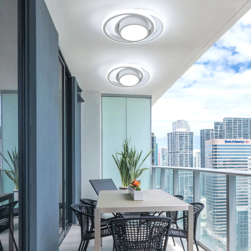 Modern White Double Round 27CM LED Flush Ceiling Light