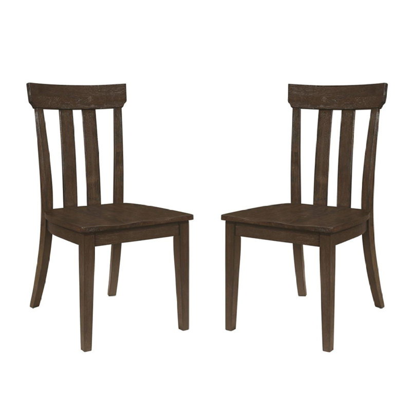 Ensemble de 2 chaises de salle à manger à dossier en lattes