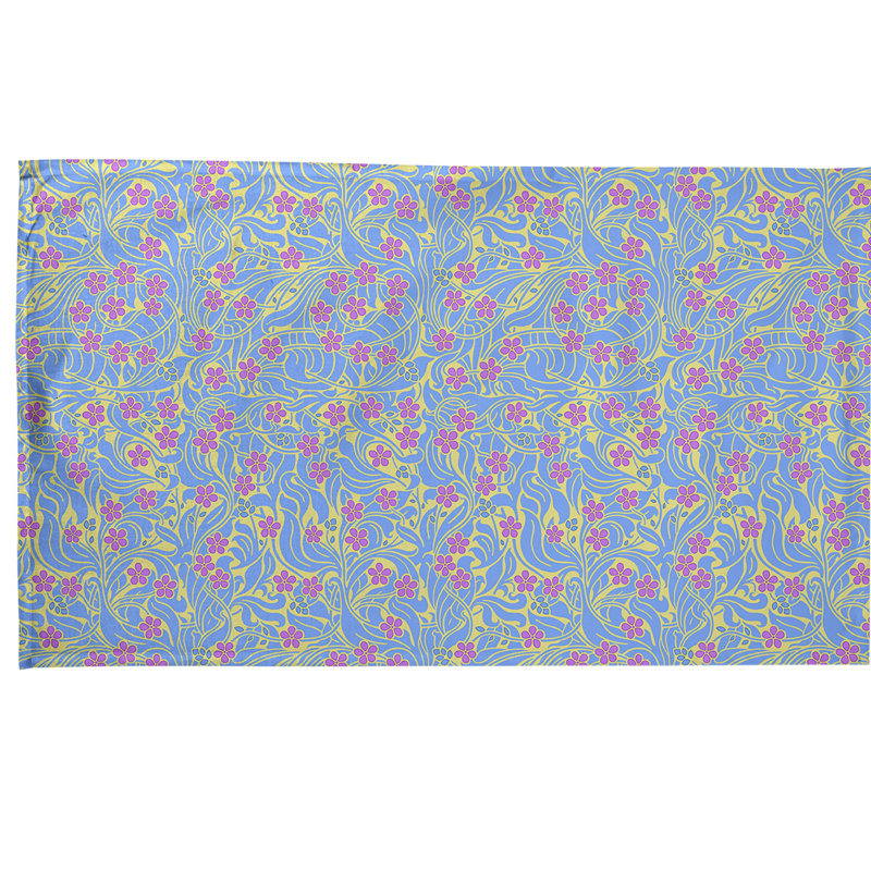 Tea Towel Kitchen Towel, Cotton Twill, Blue/Pink