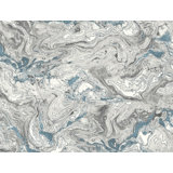Luxe Haven Faux Marble 9' L x 27" W Smooth Peel and Stick Wallpaper Roll