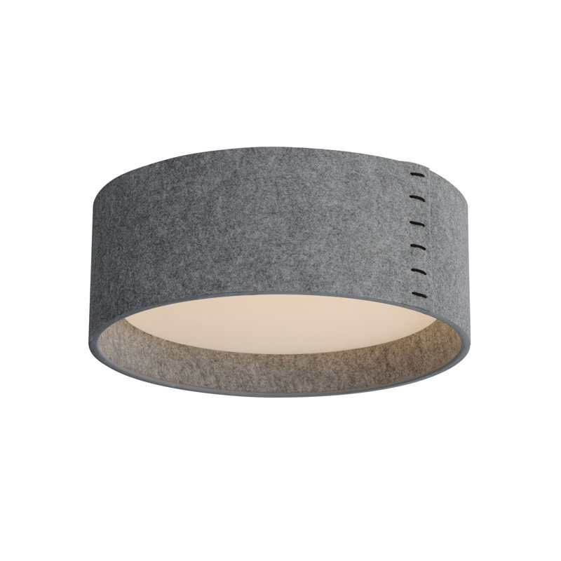 Cathelene Fabric LED Flush Mount, Oatmeal Cream, 6" H x 16" W x 16" D