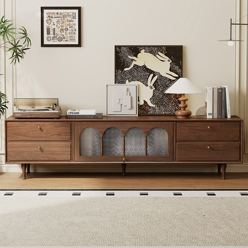 Meuble télé français en bois massif, H 22 po x L 78,7 po x l 15,7 po