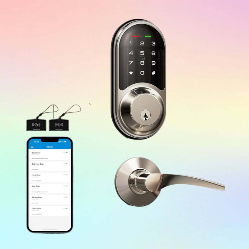 Serrures intelligentes avec verrou tactile sans clé à verrouillage tactile, contrôle des applications, clavier numérique à écran tactile électronique, verrouillage automatique