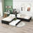 Divyanshi Twin Size L-shaped Platform Bed with Trundle and Drawers-1115803469