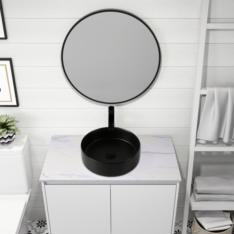 Malwae Pink Ceramic Bathroom Art Sink - Vessel Basin, 15.3In15.3In4.57In, Ceramic, Effortless To Cleanse Artistic 15.3In X 4.57In, Simple Keep Clean And Functioning Splendidly