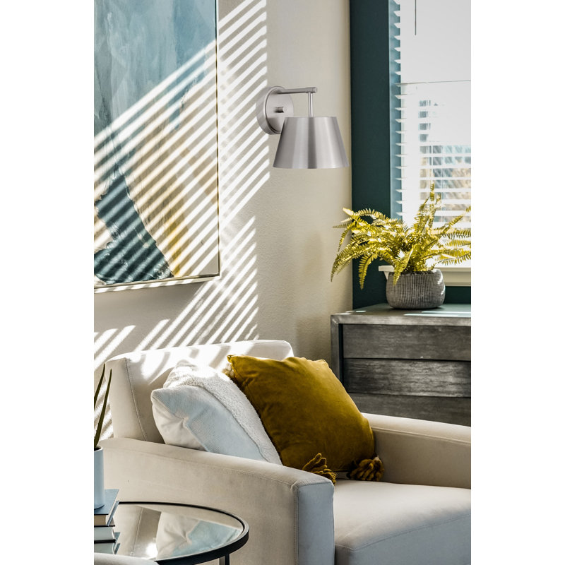 Wykeria Steel Armed Sconce, Brushed Nickel